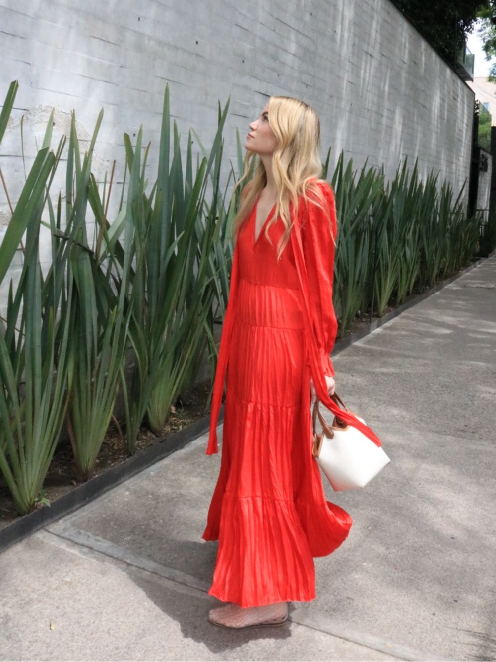 Zara Trinny Red Pleated Dress XS